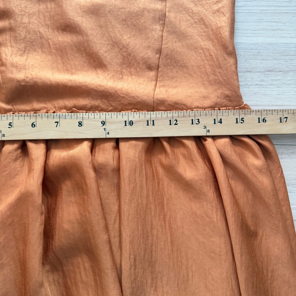dRA Women's Summer Midi Dress Fit Flare Smocked Back Burnt Orange Medium - Picture 6 of 9